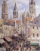 Camille Pissarro Rue de I-Epicerie,Rouen oil painting